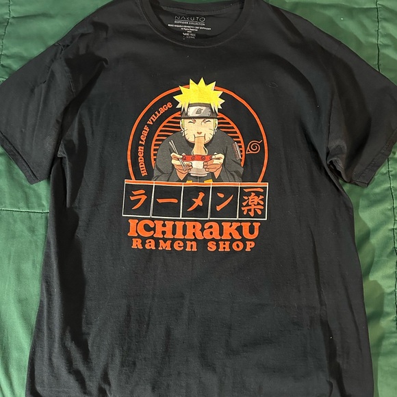 Large Cotton Black Short Sleeve Naruto Ichiraku Ramen Tshirt - Picture 2 of 2